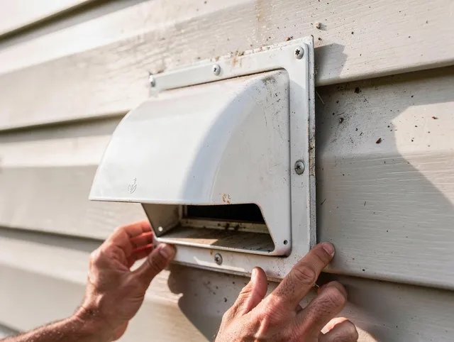 Naugatuck Dryer Vent Cleaning technician delivering thorough residential dryer vent cleaning service in Naugatuck